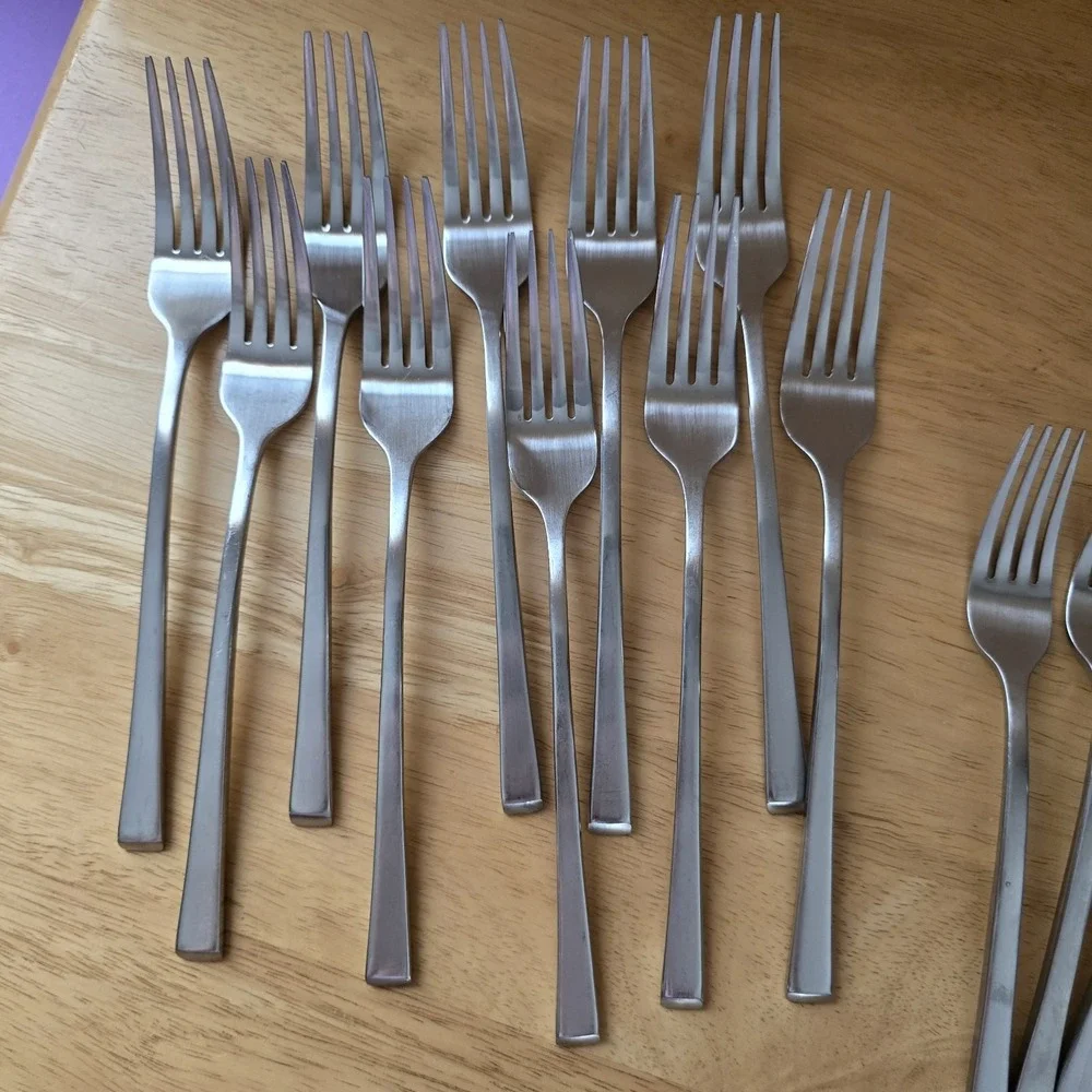 Cambridge Stainless Flatware 50 Pc Set Service for 10 Satin Tapered Handles